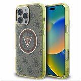 Guess IML 4G Glitter and Triangle Logo MagSafe Zadní Kryt pro iPhone 16 Pro Brown Ovitek za telefon Vijolična | Shoptok.si