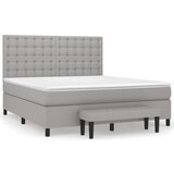  Box spring postelja z vzmetnico svetlo siva 180x200 cm blago, (20788980) | Shoptok.si