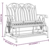  Klupa za ljuljanje s 2 sjedala 114 cm crna čelična | shoptok.hr