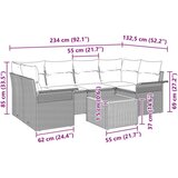  Vrtna sedežna garnitura z blazino 7 pcs Siva poli ratan, (5000146309) | Shoptok.si