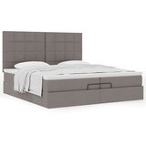  Otomanski okvir kreveta s madracima smeđesivi 200x200cm tkanine | shoptok.hr