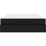  Posteljni okvir z vzmetnico Črna 140 x 190 cm Umetna koža | Shoptok.si