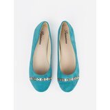 Shelvt Turquoise flat ballerinas for women | ePonuda.com