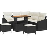  Sjedeća garnitura za vrt 8 kom. 7-Broj sjedala Crna Poli ratan 90 x 55 x 71 cm | shoptok.hr