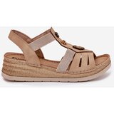 Inblu Women's Wedge Sandals With Decorations Beige | Shoptok.si