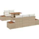 vidaXL Set vrtnih kavčev s 6 kosi in blazinami, bež poli ratan | Shoptok.si