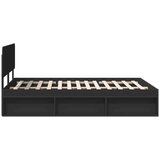  Konstrukcija postelje Črna 160 x 200 cm Masivno borovo les, (5000102997) | Shoptok.si