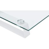  Stalak za monitor bijeli 40 x 20 x 8 cm kaljeno staklo i metal | shoptok.hr
