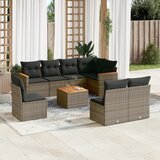  9-dijelni set vrtnih sofa od poliratana s jastucima sivi | shoptok.hr