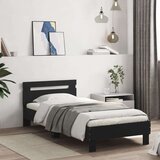  Okvir za krevet s uzglavljem i LED svjetlima crni 90x190 cm | shoptok.hr