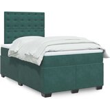 vidaXL Box spring krevet s madracem tamnozeleni 120x200 cm baršunasti | shoptok.hr