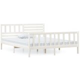 vidaXL Posteljni okvir bel iz trdnega lesa 120x200 cm, (20646559) Cene