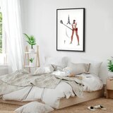  Slika - Female Golfer With the Eiffel Tower in the Background - Illustration 60x90 U crnom drvenom okviru | shoptok.hr