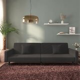  Dvosjed na razvlačenje s dva jastuka crni baršunasti Crna | shoptok.hr