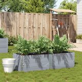 vidaXL Vrtna visoka greda siva 150x50 cm trdna borovina | Shoptok.si