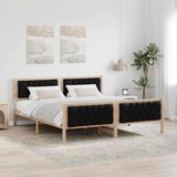  Konstrukcija postelje Črna 180 x 200 cm Masivno borovo les, (5000084226) | Shoptok.si