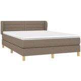  Box spring postelja z vzmetnico taupe 140x190 cm blago | Shoptok.si