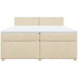  Krevet s oprugama i madracem krem 200 x 200 cm od tkanine | shoptok.hr