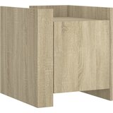 Maison Chic Nočna omarica - Nočna miza dimljeni hrast 45x50x50 cm inženirski les, (21689464) | Shoptok.si