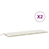  Jastuci za vrtnu klupu 2 kom prošarano krem 180x50x7 cm tkanina | Eponuda.com