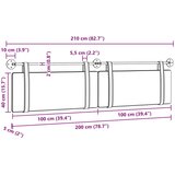  Držeće uzglavlje Zidne Traper plava 210 x 55 x 5 cm Antikni PU - Trapere plave boje 200 cm bez LED | shoptok.hr