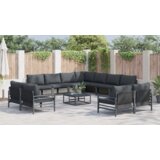 vidaXL Vrtna sedežna garnitura 11 pcs Antracitna Jeklo | Shoptok.si