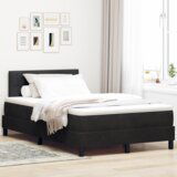 vidaXL Krevet s kutijom opruga s madracem i LED crni 120x190 cm baršun | shoptok.hr
