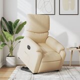 Maison Chic Električni naslanjač - Relax naslanjač s funkcijo vstajanja krem blago, (22061717) | Shoptok.si