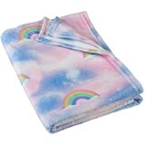 Catherine Lansfield Modra/rožnata otroška odeja iz mikropliša 130x170 cm Candy Unicorn – | Shoptok.si