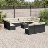 vidaXL 14-dijelni set vrtnih sofa s jastucima poliratan crni | shoptok.hr