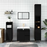 Maison Chic Kopalniška omarica - Kopalniški kabinet črna 65x33x60 cm inženirski les, (21794777) | Shoptok.si