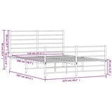  Metalni okvir kreveta uzglavlje i podnožje bijeli 120x200 cm | shoptok.hr