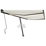 vidaXL ročno zložljiva tenda z led lučkami 400x350 cm krem | Shoptok.si