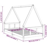  Okvir za dječji krevet crni 90 x 200 cm od masivne borovine | shoptok.hr