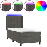  box spring s madracem LED tamnosivi 90x190 cm baršun | shoptok.hr
