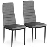  Set Stolica s Naslonom od Sivog Baršuna (4 komada) | shoptok.hr