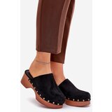 Boto Women's Clogs Slides With Studs Eco Suede Black Ellason | Shoptok.si