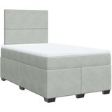 vidaXL Box spring postelja z vzmetnico svetlo siva 120x190 cm žamet | Shoptok.si