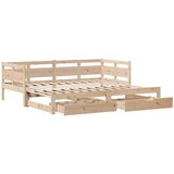 vidaXL Izvlečna dnevna postelja s predali 80x200 cm trdna borovina | Shoptok.si
