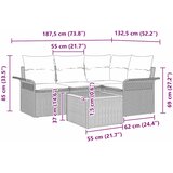  Sjedeća garnitura za vrt 5 kom. Crna poliratan | shoptok.hr