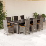  9-dijelni vrtni blagovaonski set sivi od poliratana | shoptok.hr