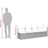  Vrtni kauč s jastukom Siva 227 x 62 x 69 cm poliratan | shoptok.hr