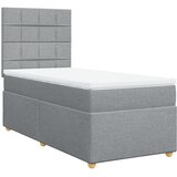  Box spring krevet s madracem svjetlosivi 90x190 cm od tkanine | shoptok.hr