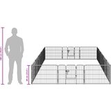  Ograda za pse sa 16 ploča od čelika 60 x 80 cm crna | shoptok.hr