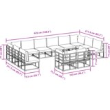vidaXL Vrtna sedežna garnitura 12 pcs Črna 423 x 211.5 x 71 cm | Shoptok.si