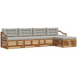  Set vanjskih sofa 5 kom. Prirodna i svijetlo siva 325 x 162,5 x 73 cm | shoptok.hr