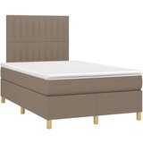  Box spring s madracem LED smeđesivi 120 x 200 cm tkanina | shoptok.hr