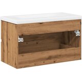 vidaXL Omarica z umivalnikom artisan hrast 81x39,5x49 cm | Shoptok.si