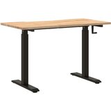  Stol Crna i prirodna 120 x 60 cm Čvrsto Hrastovo Drvo | shoptok.hr