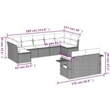 vidaXL 9-dijelni set vrtnih sofa s jastucima crni od poliratana | shoptok.hr
